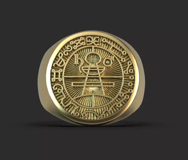 Ring of Solomon with hebrew sacred words 3D print model_0