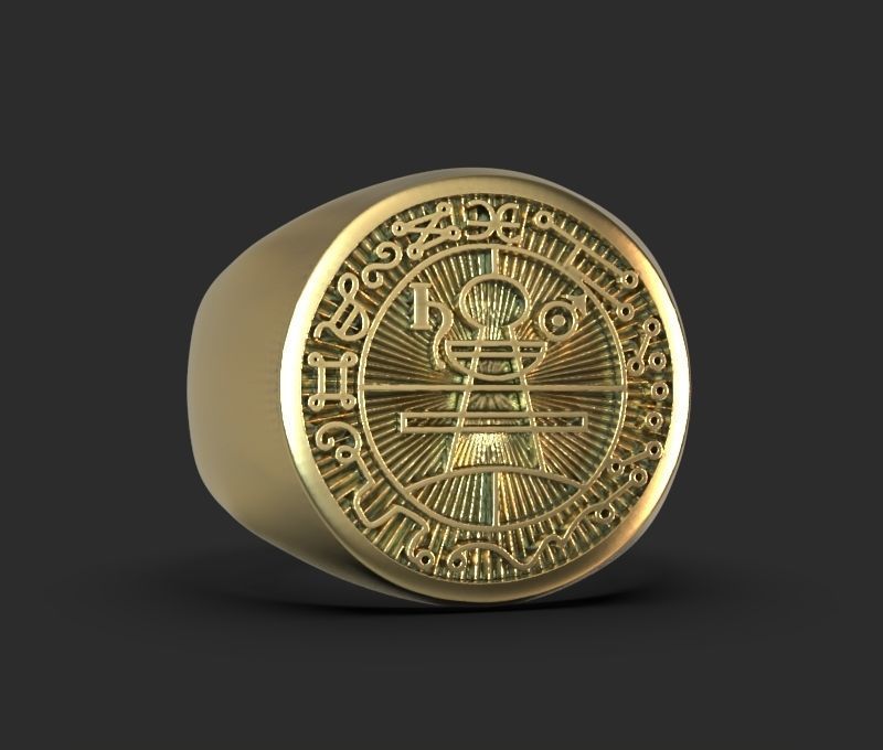 Ring of Solomon with hebrew sacred words 3D print model_1
