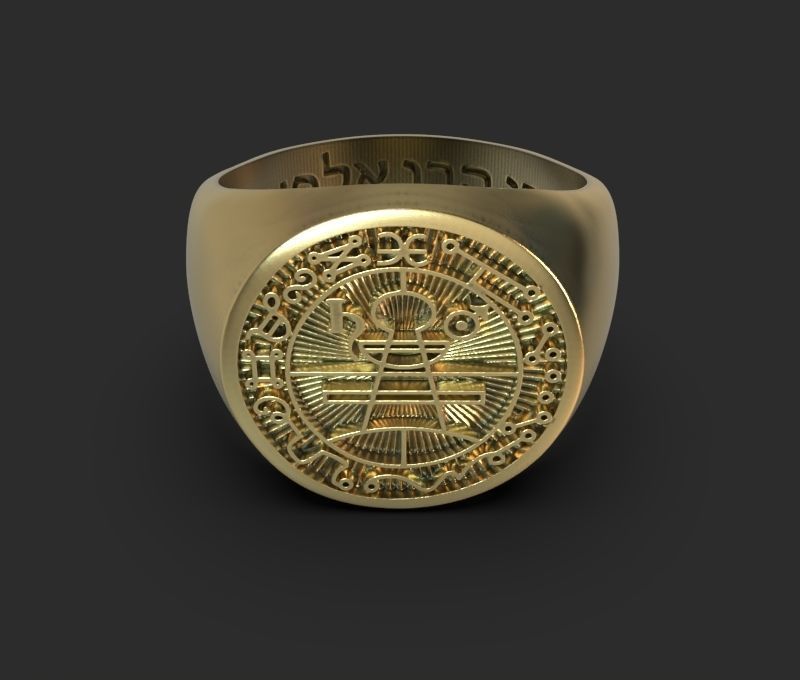 Ring of Solomon with hebrew sacred words 3D print model_2