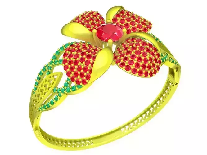 6380 luxury flower Diamond bangle 