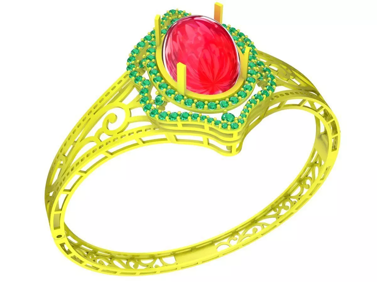 Stone Rings Model Oval Gemstone Diamond Ring 3D Model 6385 3D model 3D printable | CGTrader