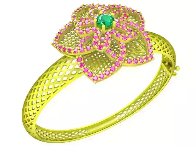 6386 luxury ultra vision flower diamond bangle