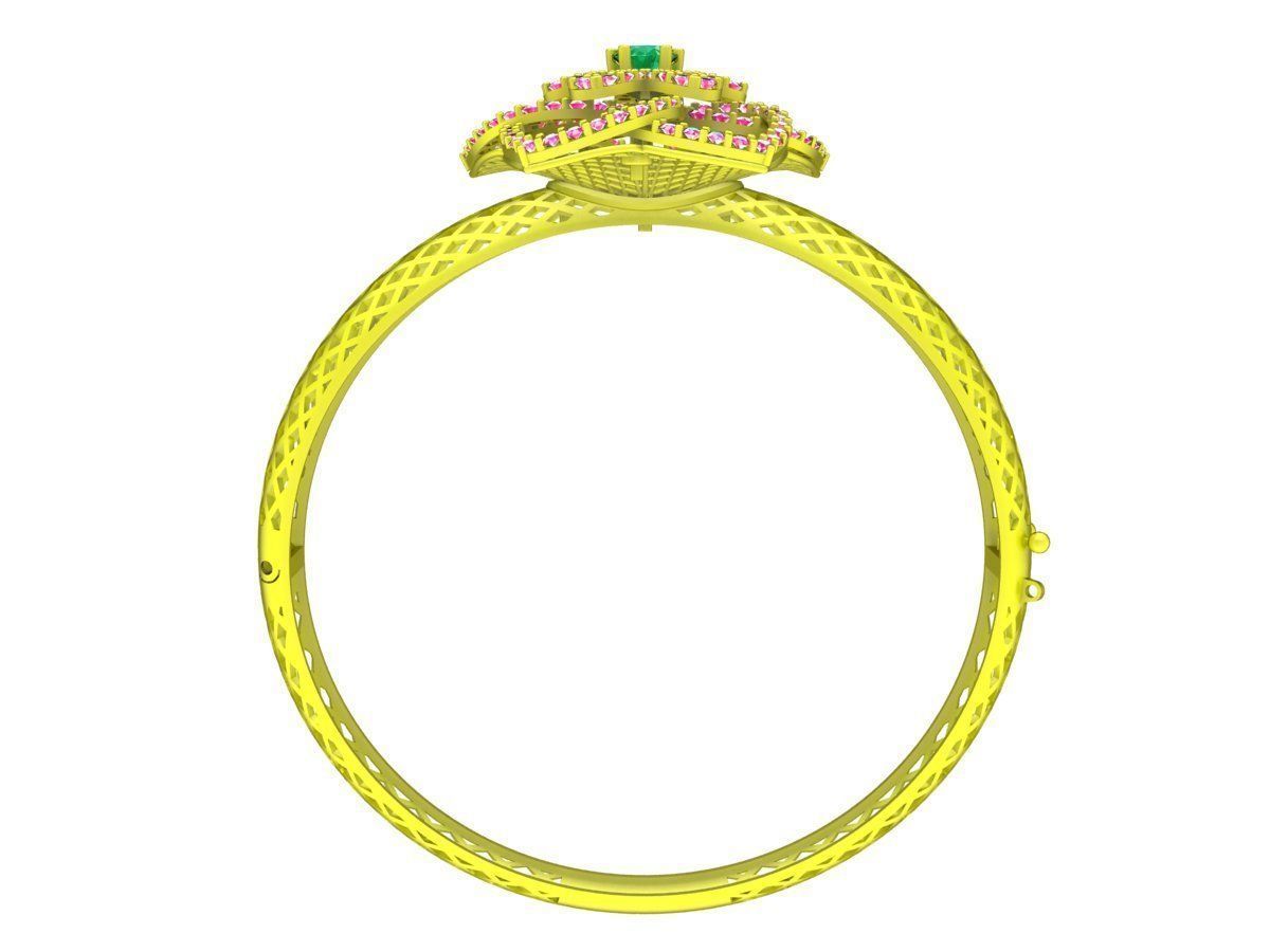 6386 luxury ultra vision flower diamond bangle 3D print model_3