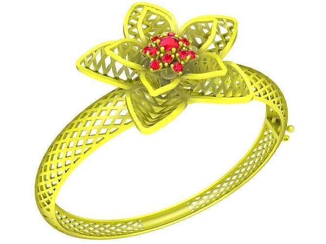 6387 flower bangle  3D print model