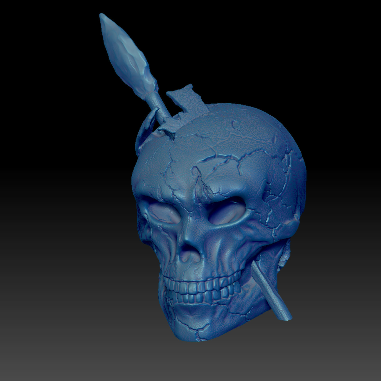 Prehistoric Skull 3D Print Model High-Polygon 3D print model_4