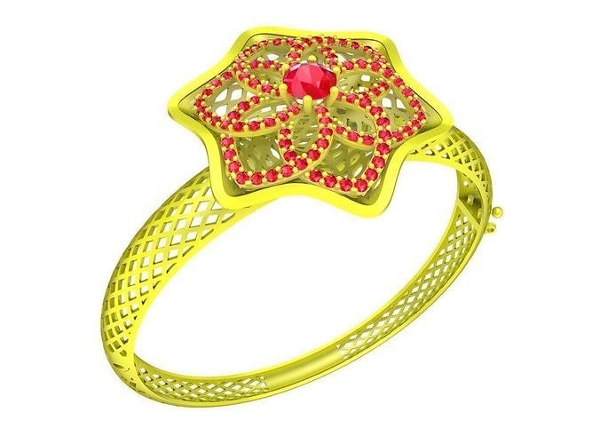 6388 diamond flower bangle  3D print model