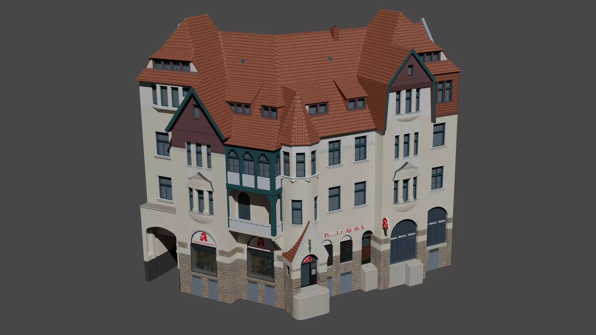 3D Model of Modern Urban Building Low-poly 3D model_0
