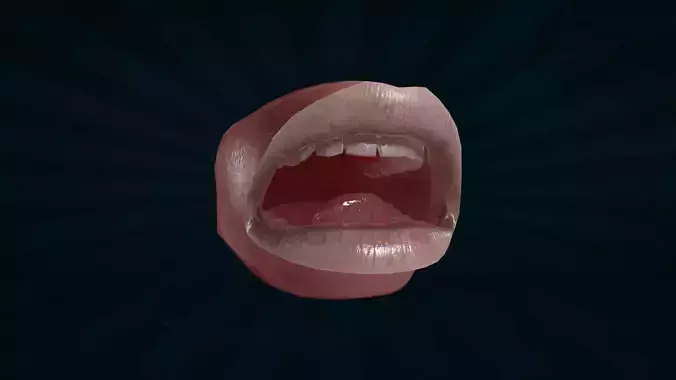 LIPS-001 Rigged Mouth Low-poly 3D model