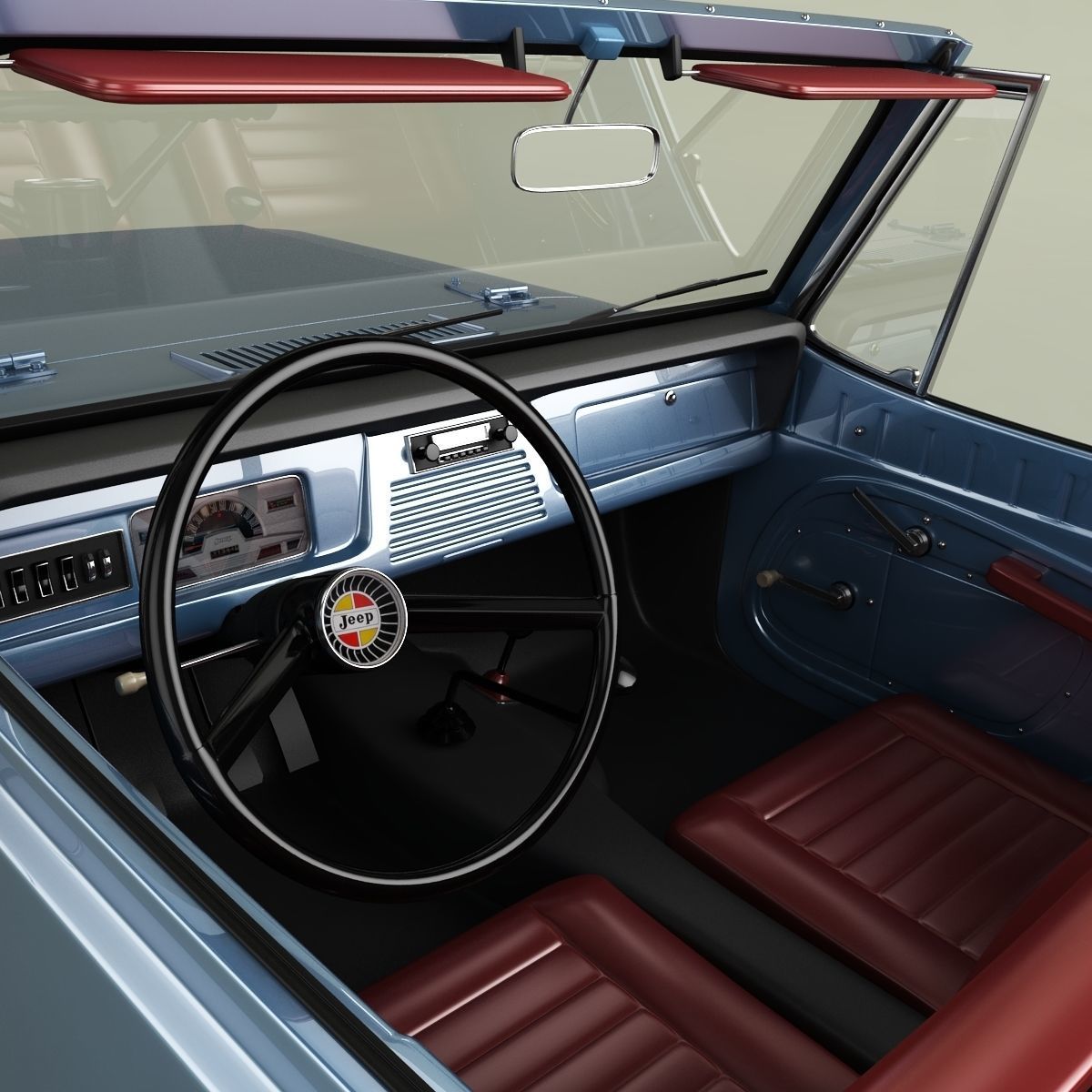 Jeepster Commando C101 3D model_10