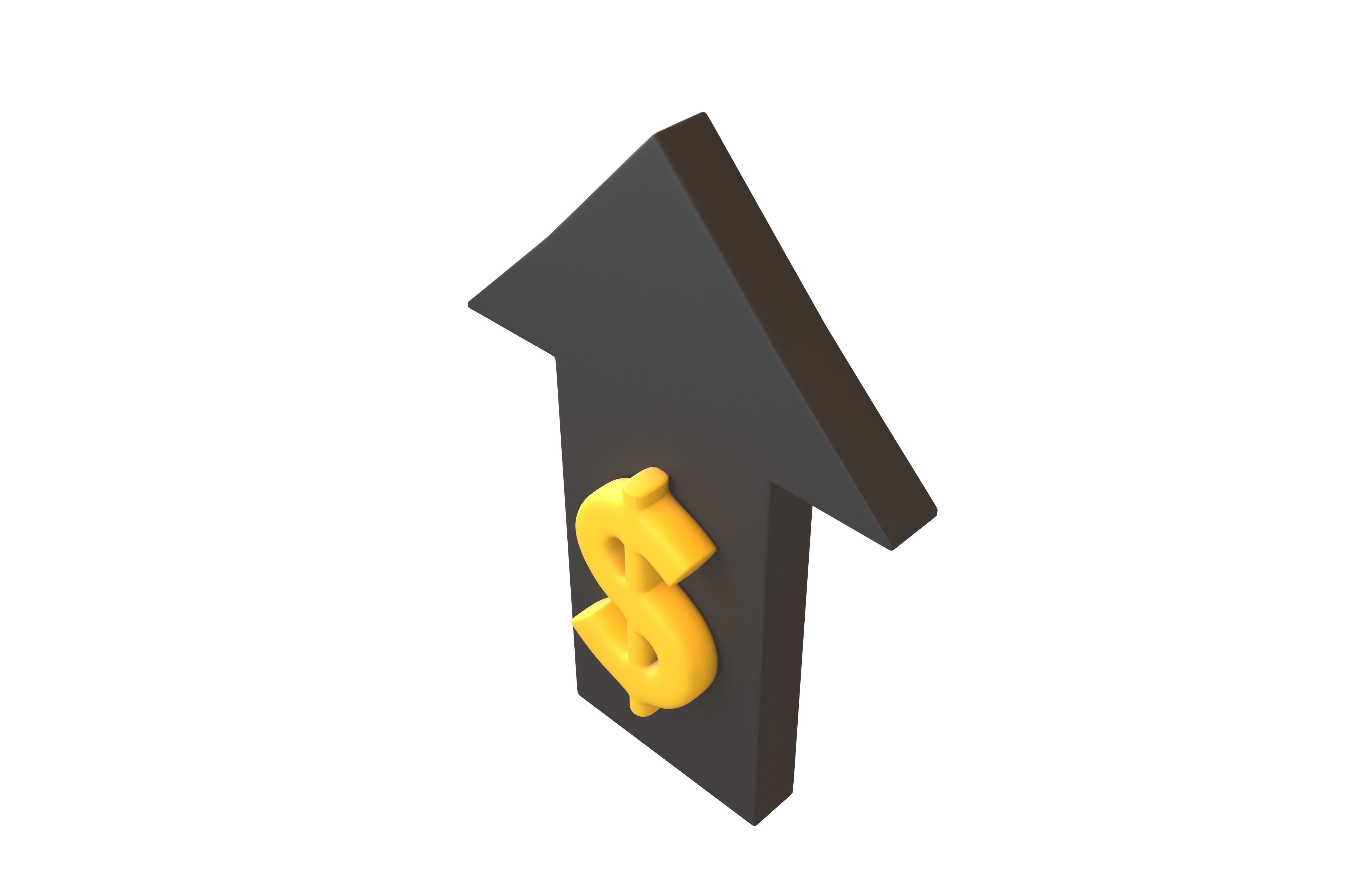 Price Up Symbol V1 001 Low-poly 3D model_1