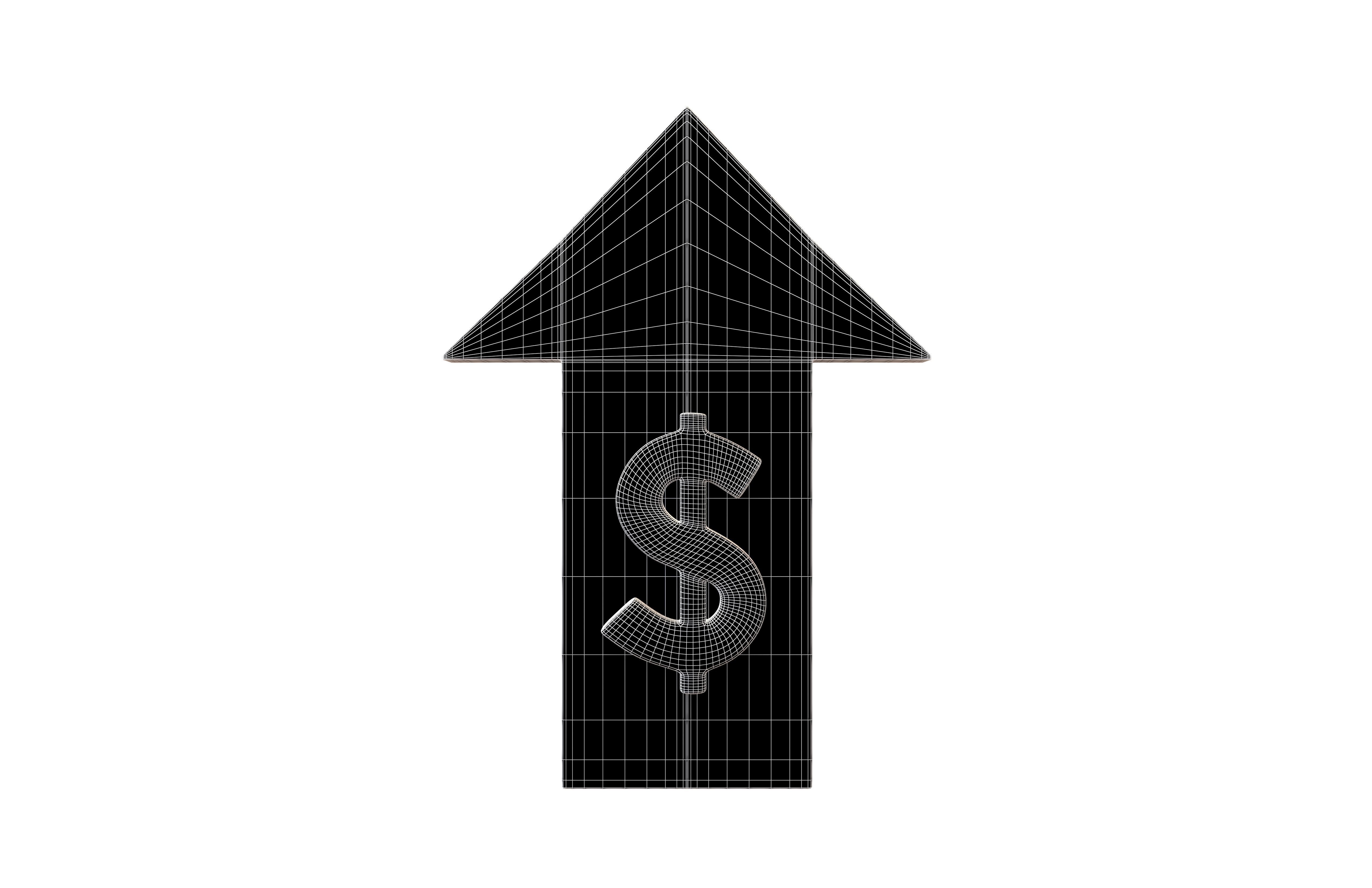 Price Up Symbol V1 002 Low-poly 3D model_5