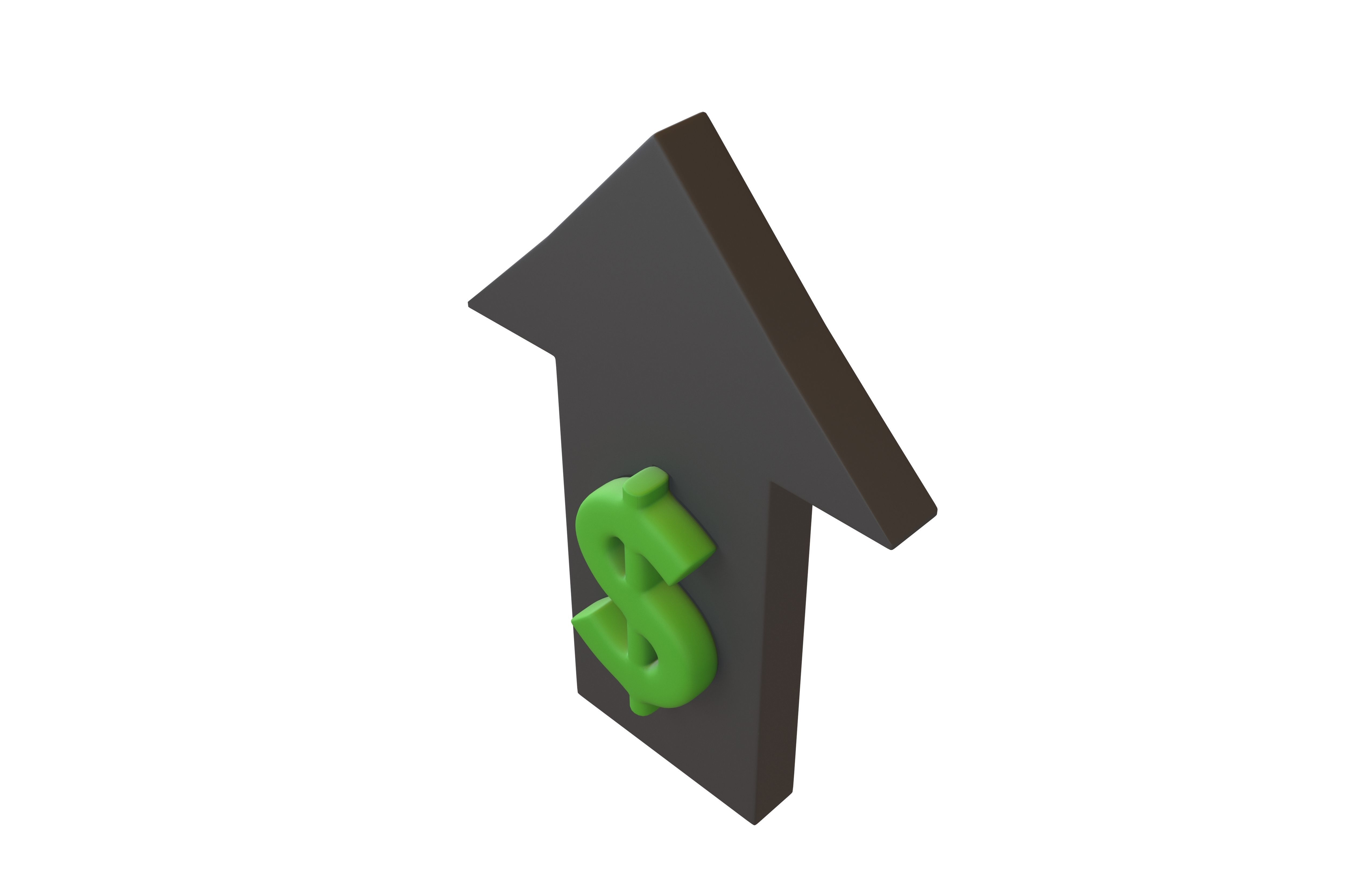 Price Up Symbol V1 002 Low-poly 3D model_3