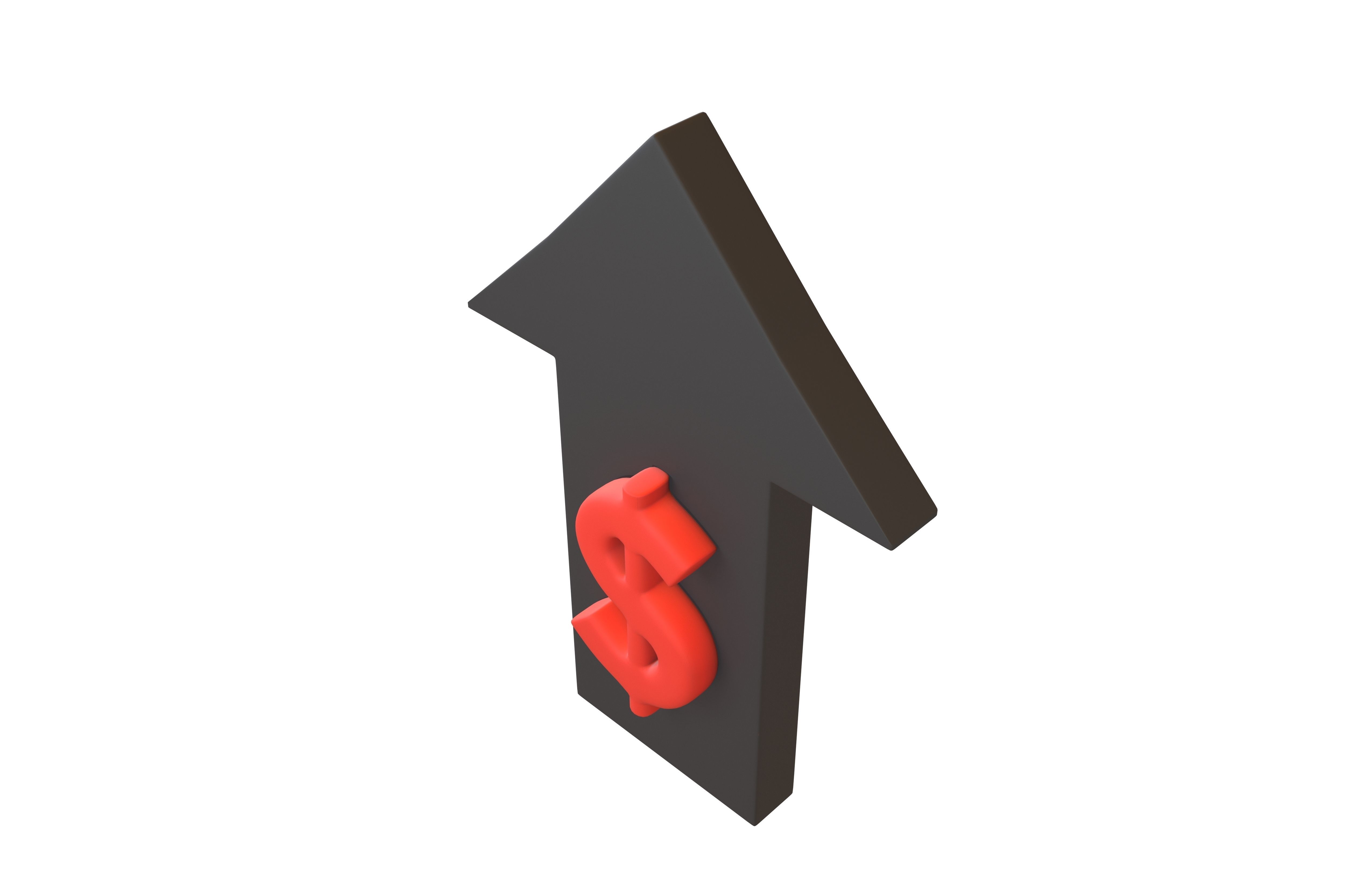 Price Up Symbol V1 003 Low-poly 3D model_1