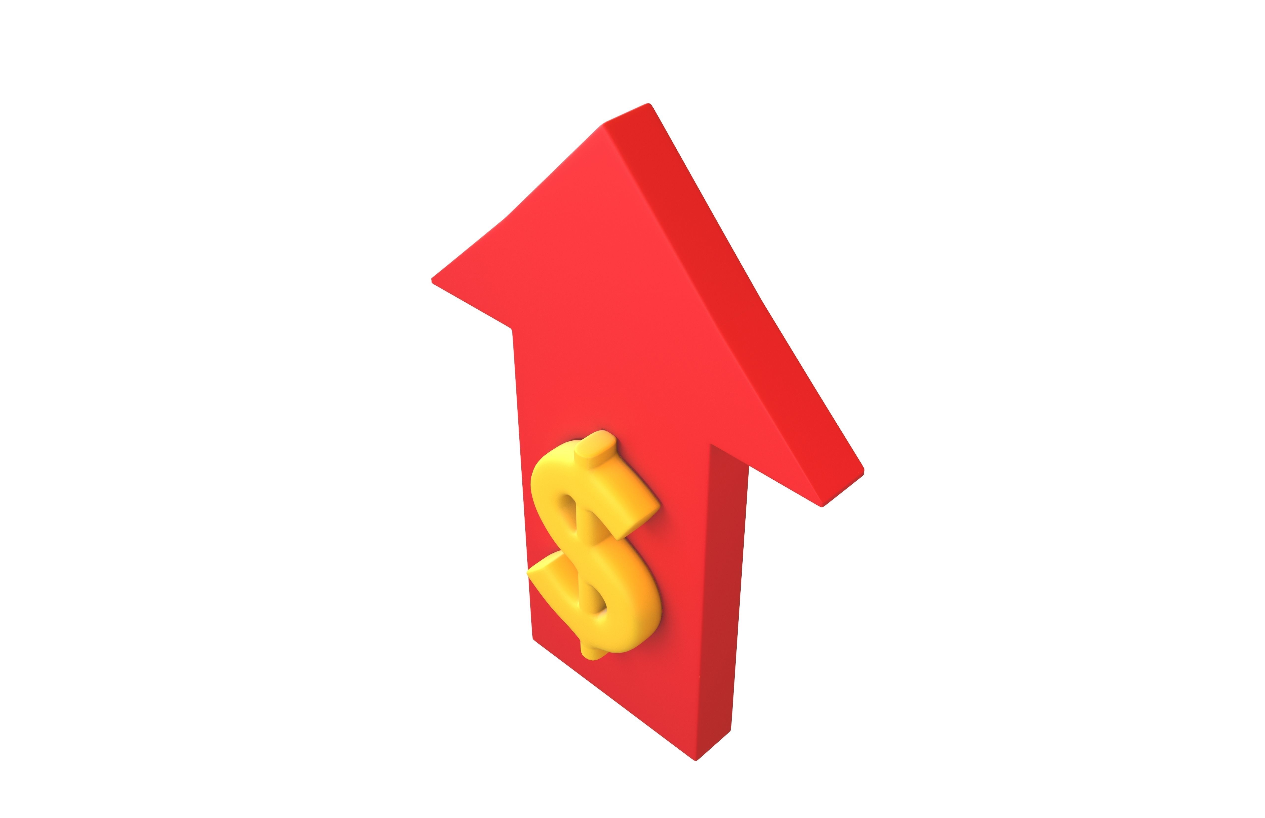 Price Up Symbol V1 004 Low-poly 3D model_3