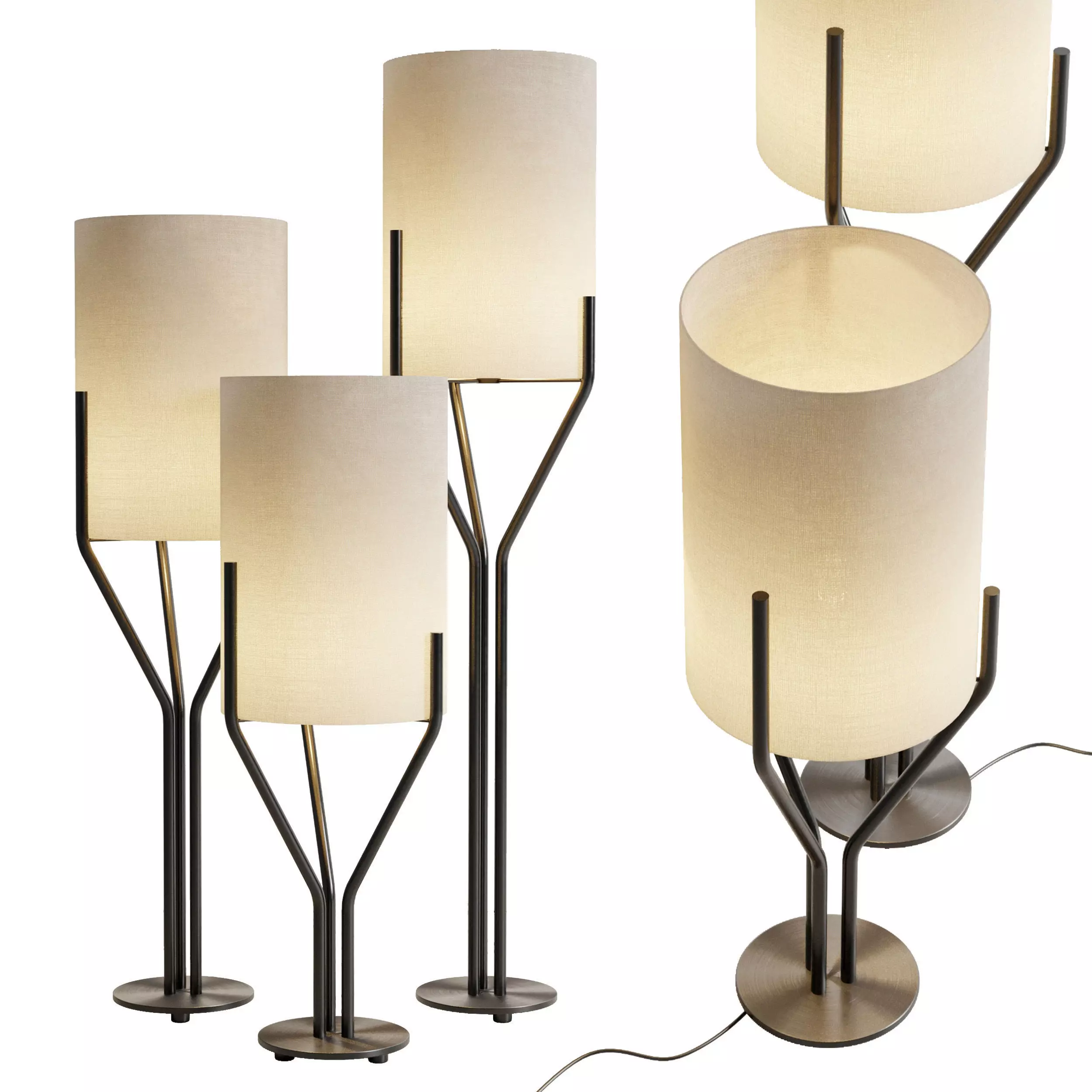 Arborescence Floor Lamp Low-poly 3D model_0