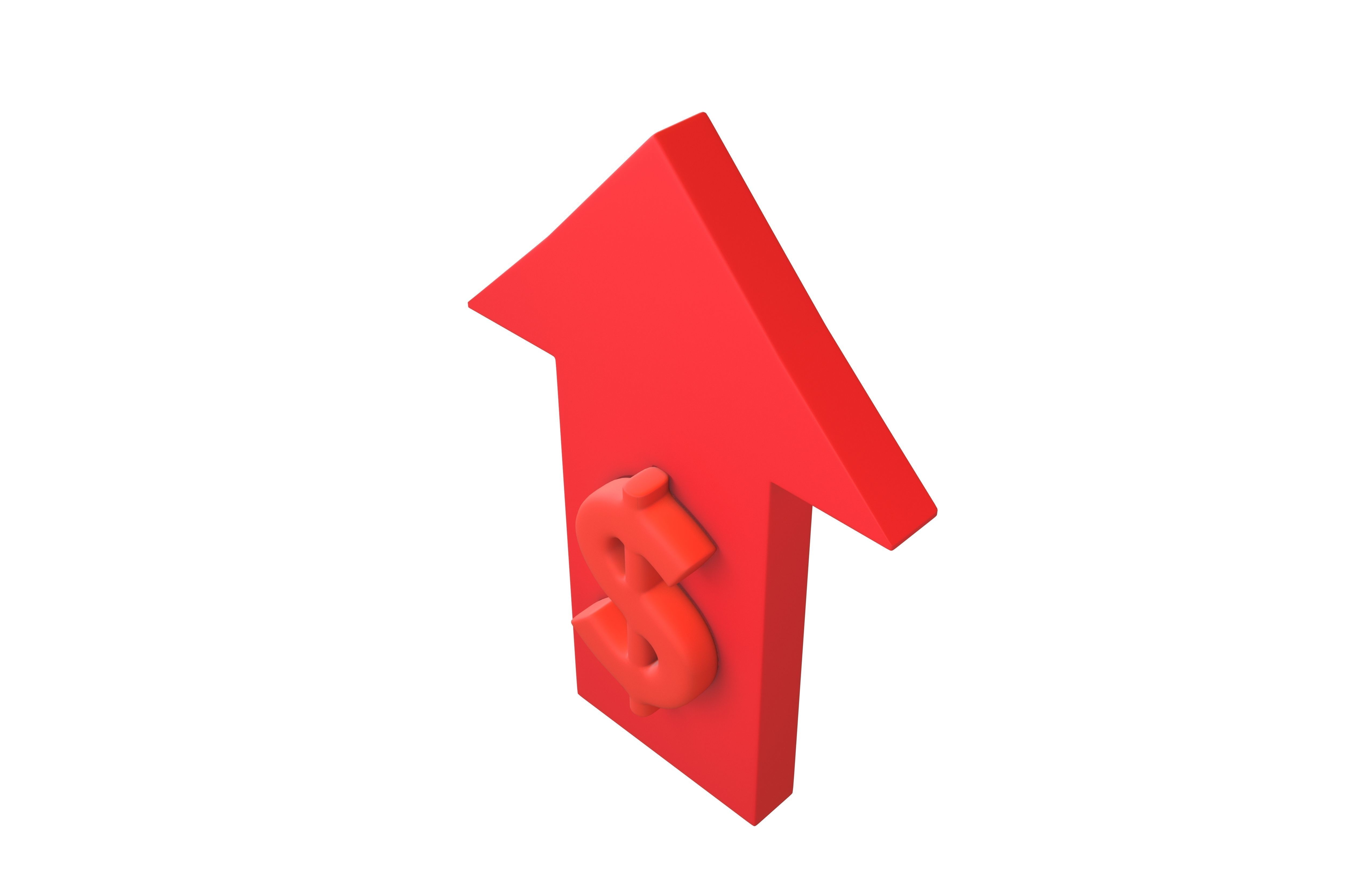 Price Up Symbol V1 006 Low-poly 3D model_3