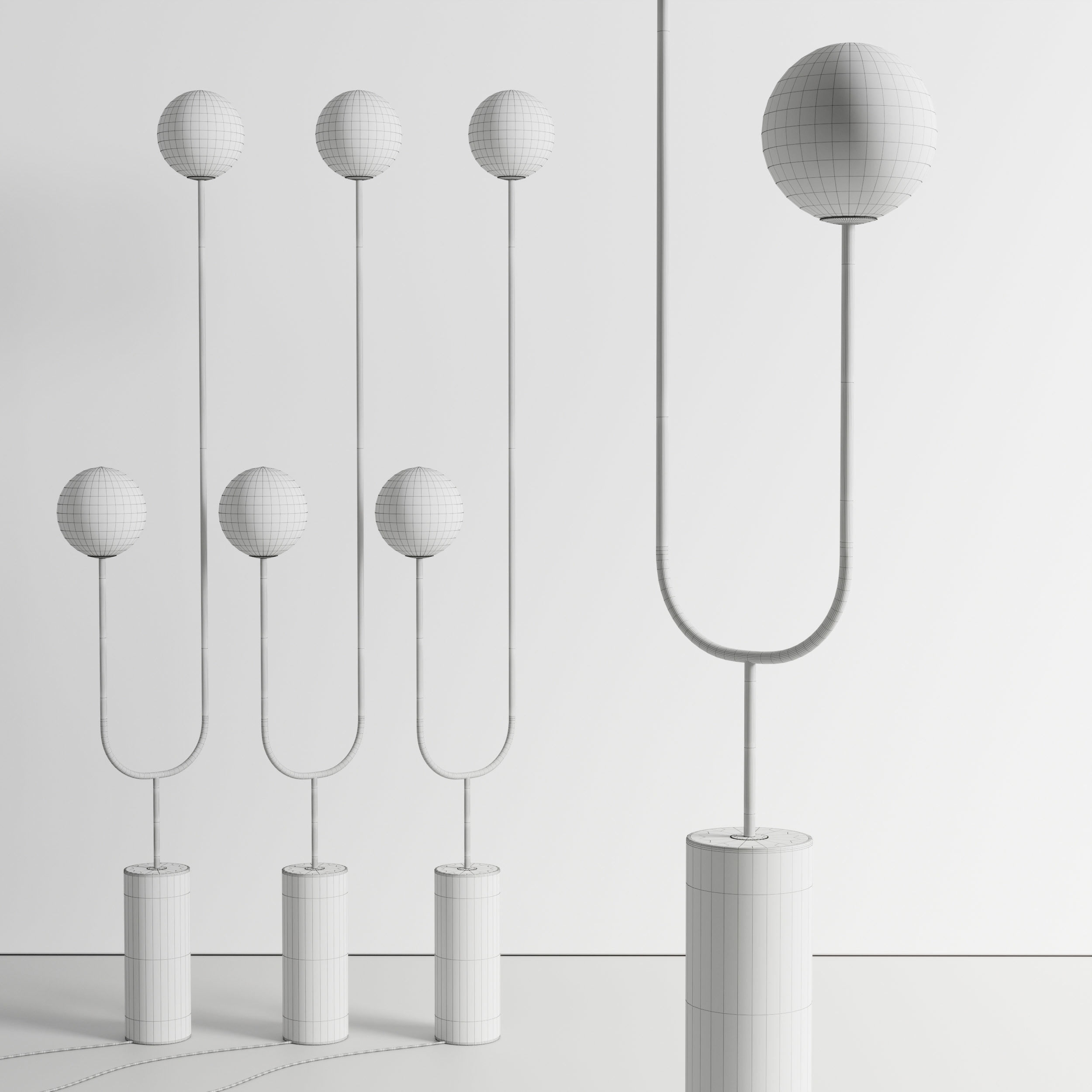 lxia 73 tree floor lamp Low-poly 3D model_3