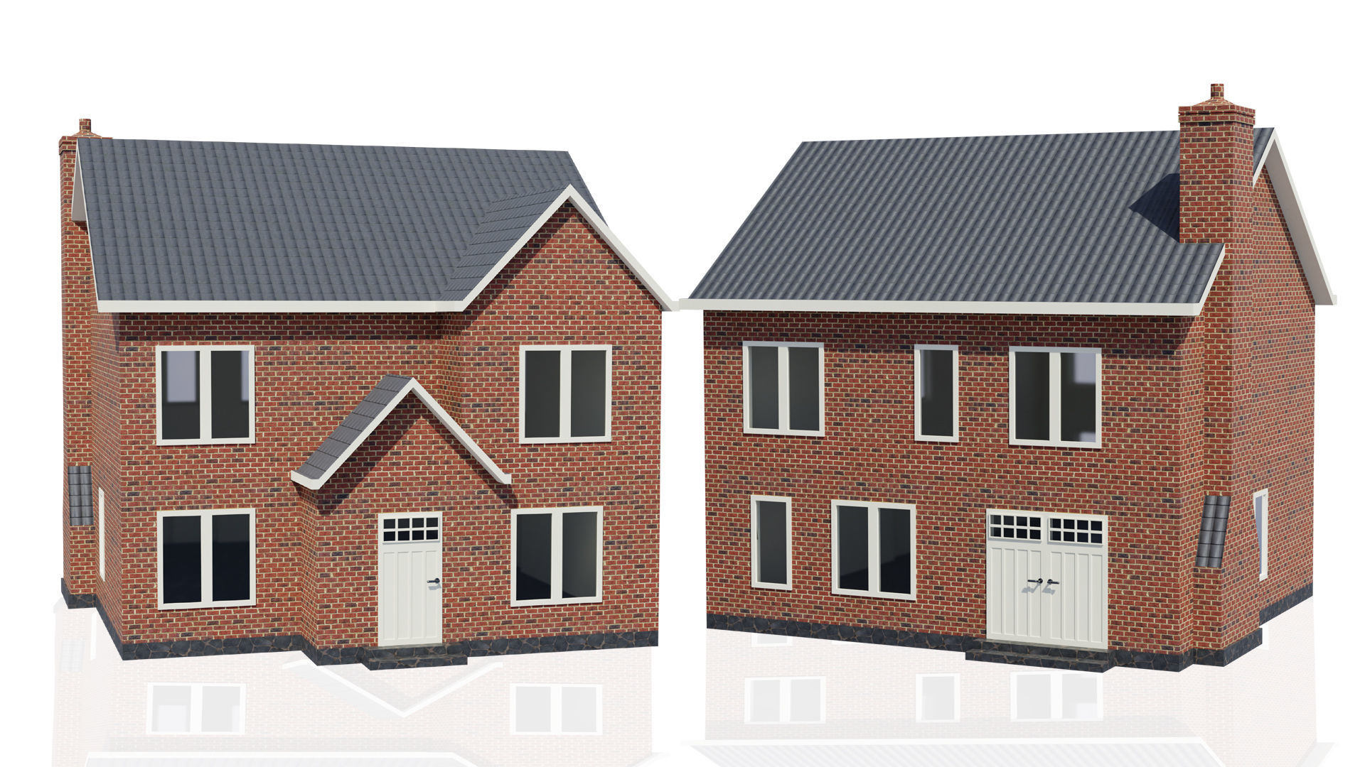 British House Design 006 Low-poly 3D model_1