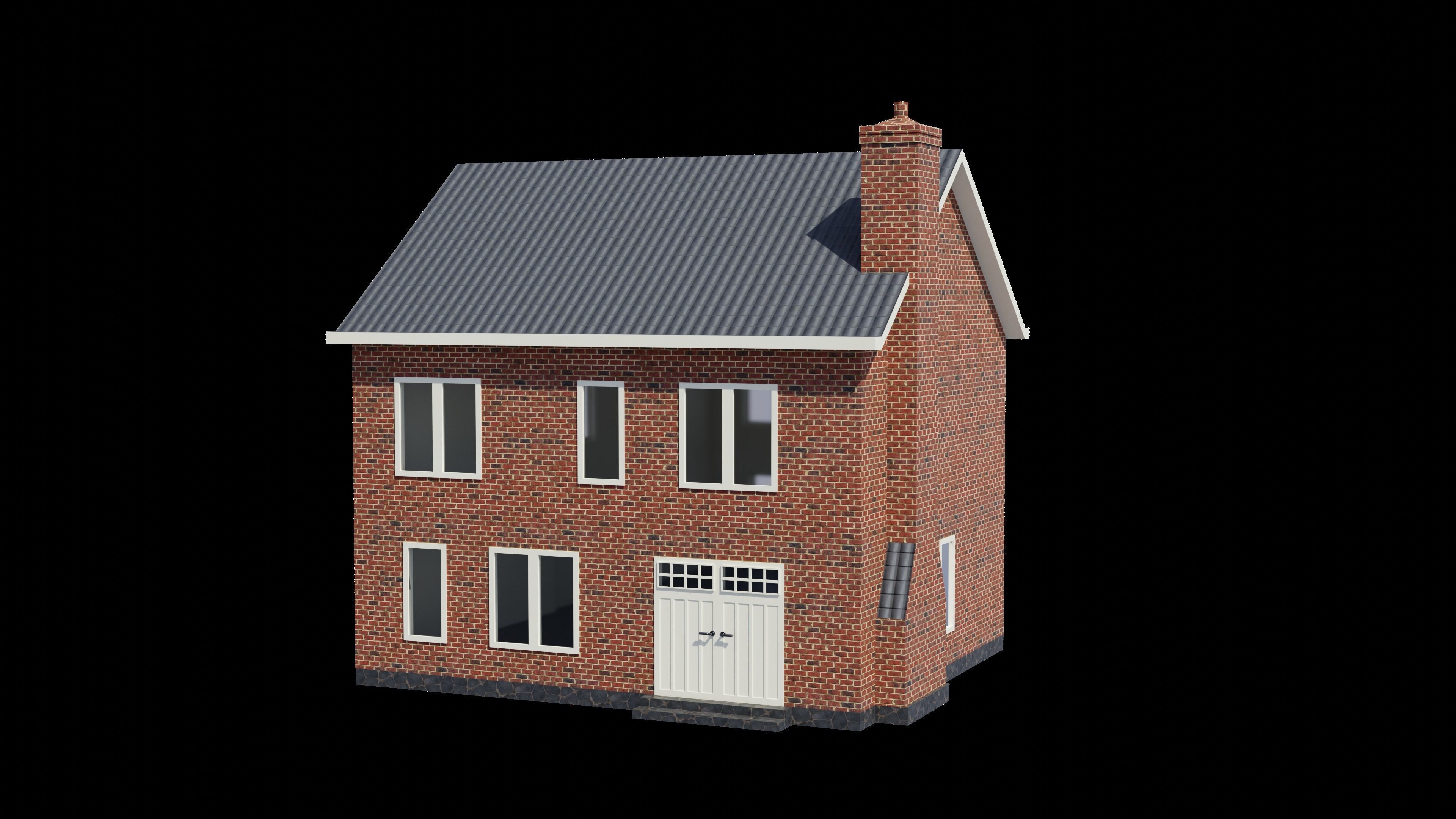 British House Design 006 Low-poly 3D model_5