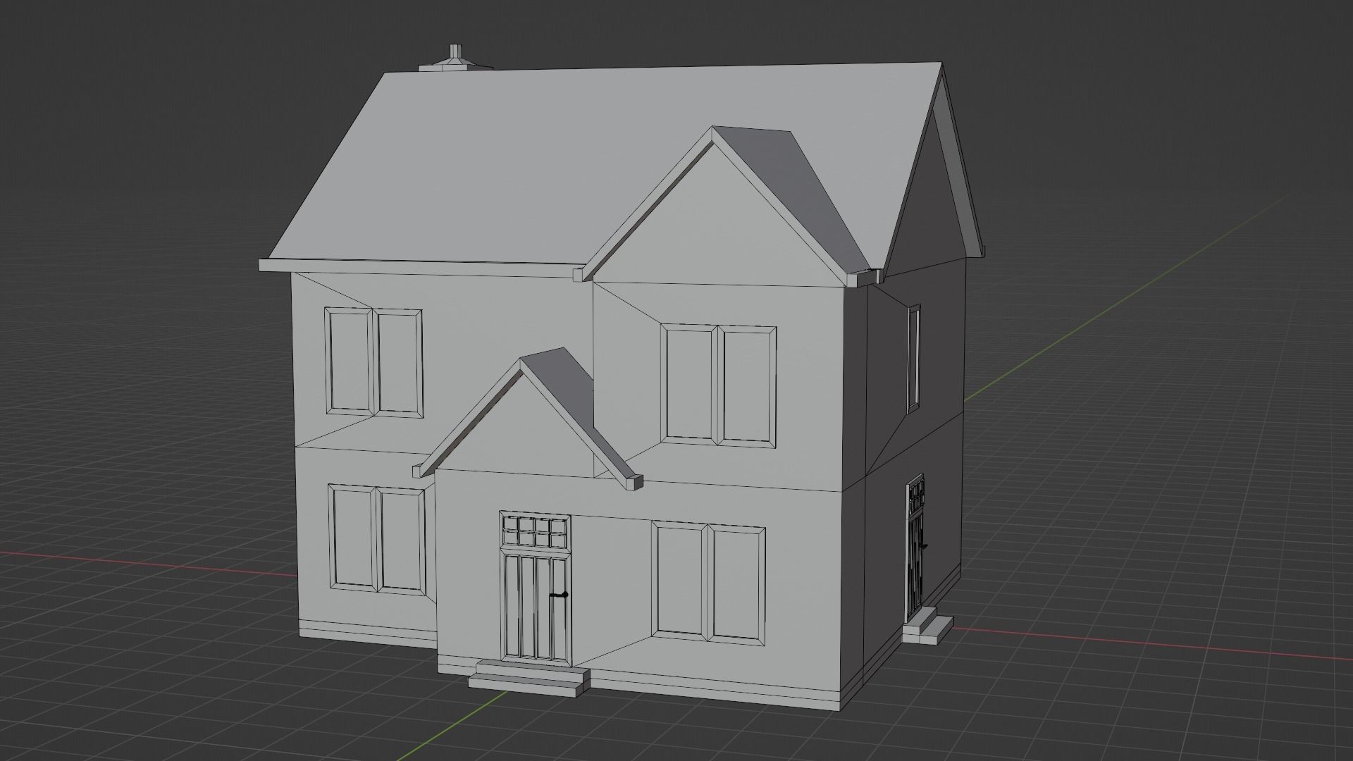 British House Design 006 Low-poly 3D model_7