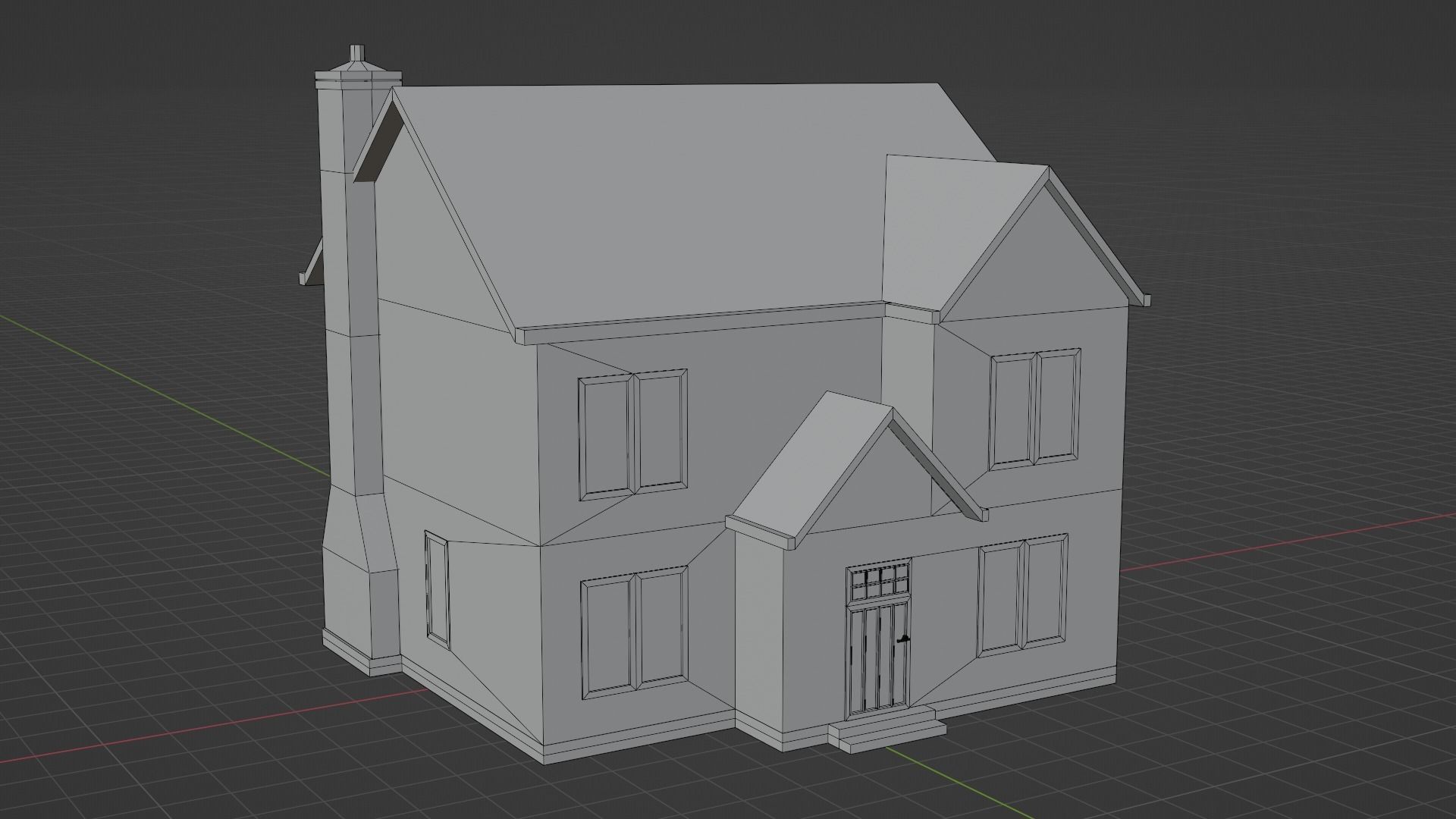 British House Design 006 Low-poly 3D model_8
