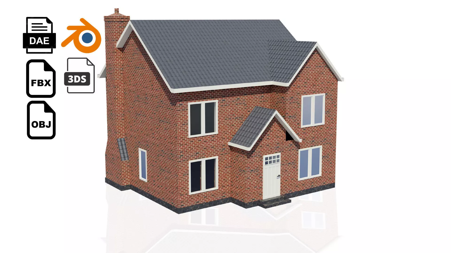 British House Design 006 Low-poly 3D model_0