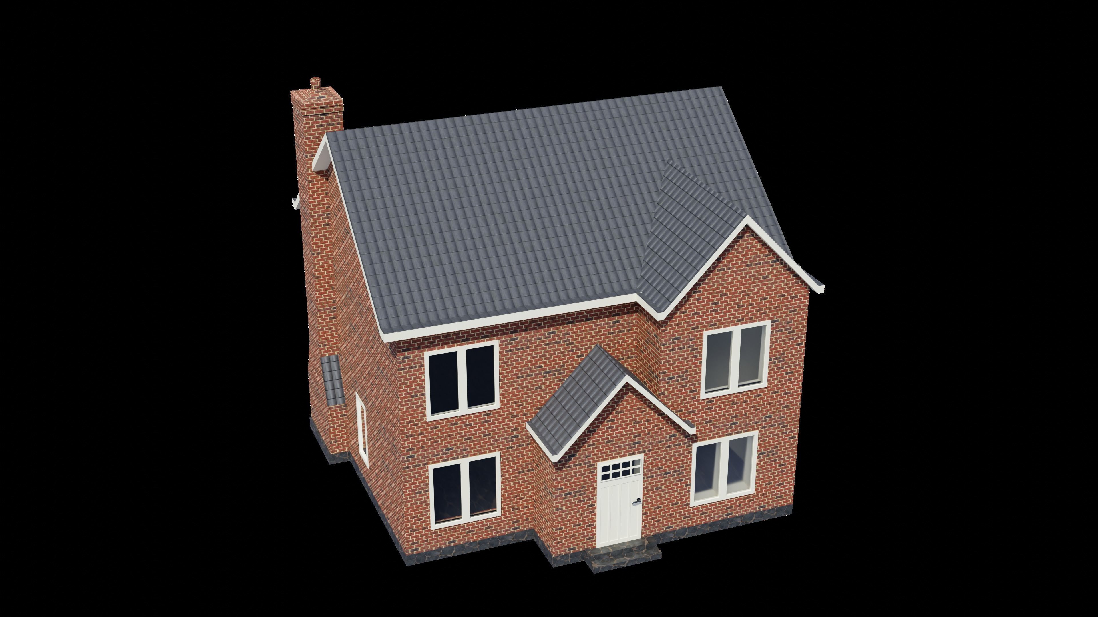 British House Design 006 Low-poly 3D model_2