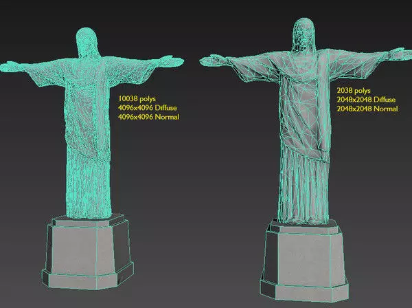 Cristo Redentor Christ the Redeemer - Low-poly Low-poly 3D model_0