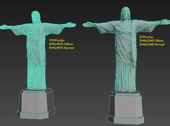Cristo Redentor Christ the Redeemer - Low-poly Low-poly 3D model