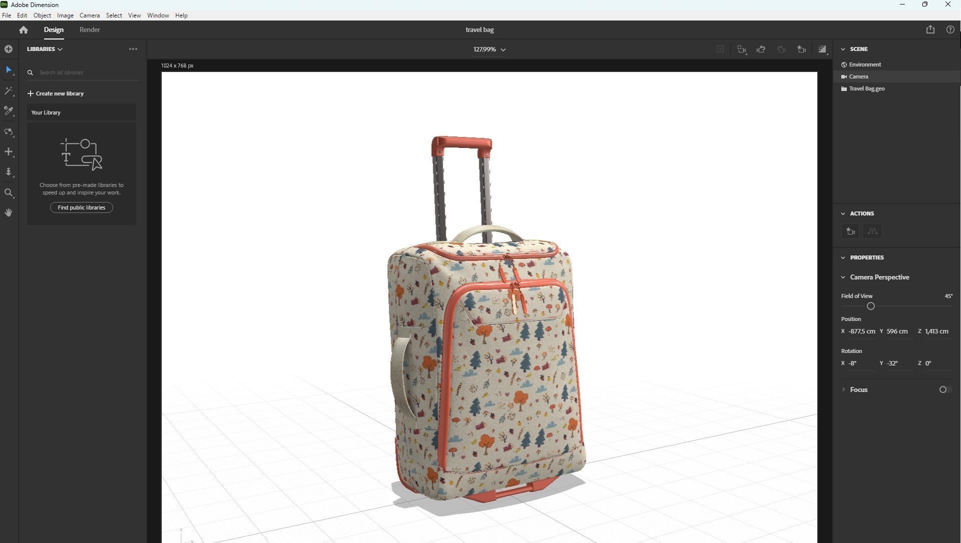 Travel Bag Low-poly 3D model_17