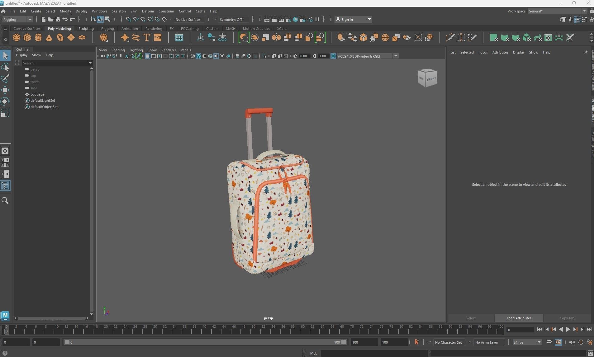 Travel Bag Low-poly 3D model_22