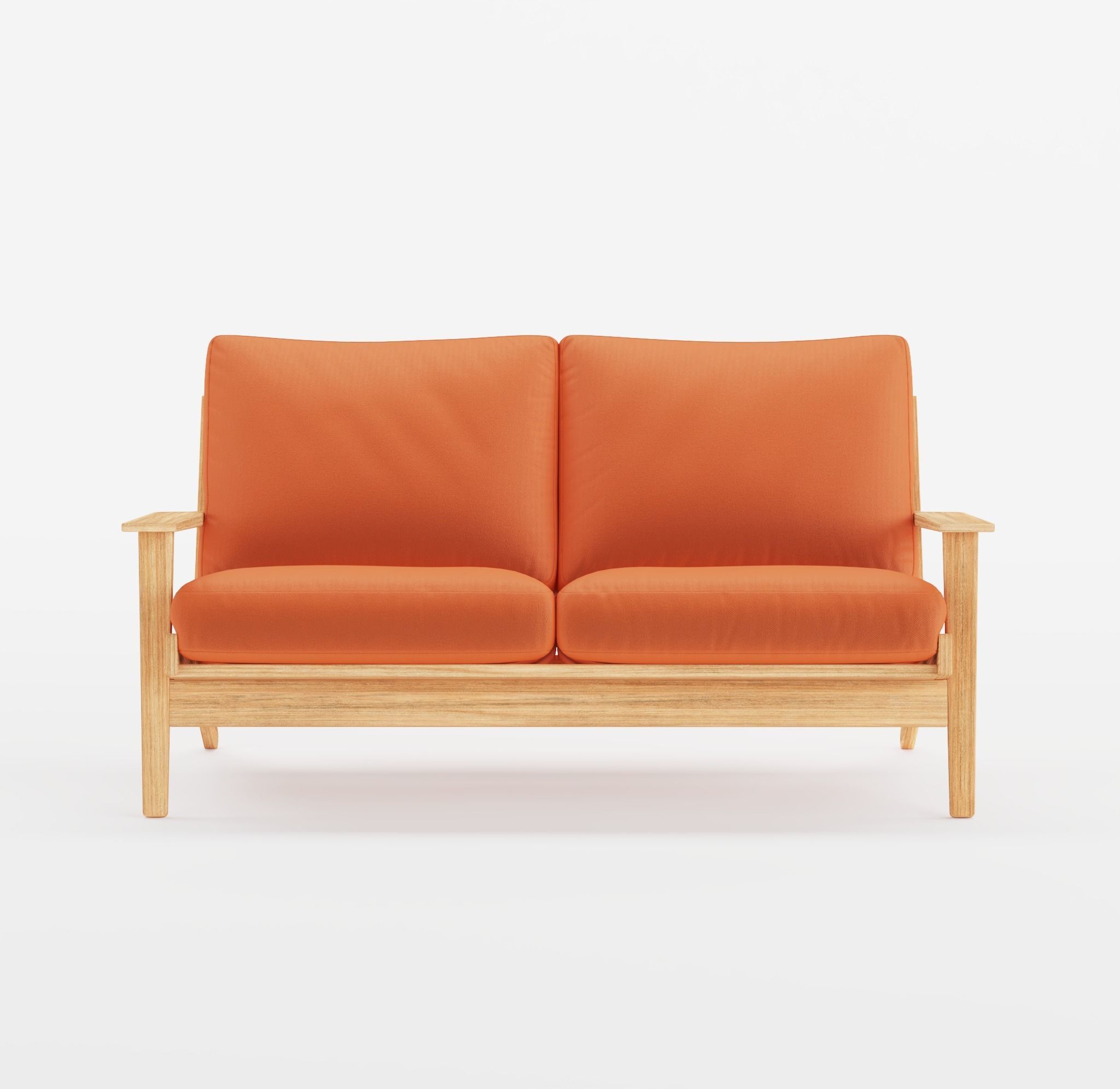Two-seat sofa Low-poly 3D model_3