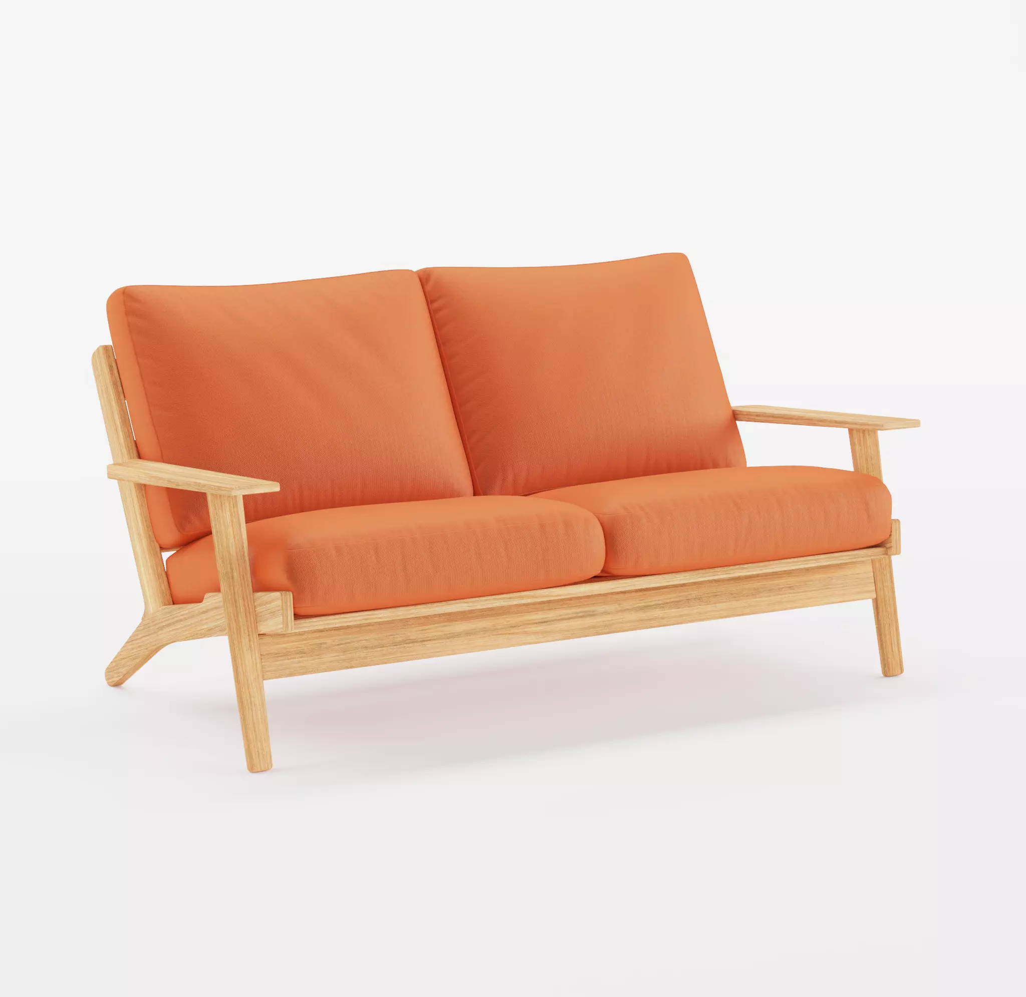 Two-seat sofa Low-poly 3D model_0