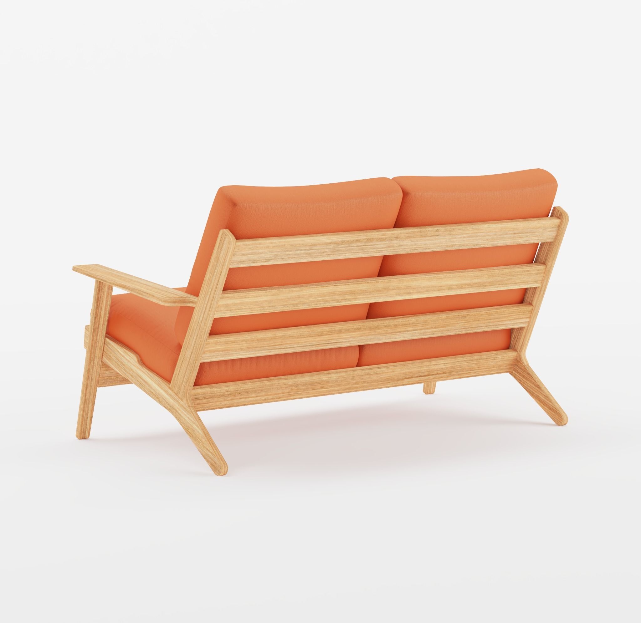 Two-seat sofa Low-poly 3D model_1