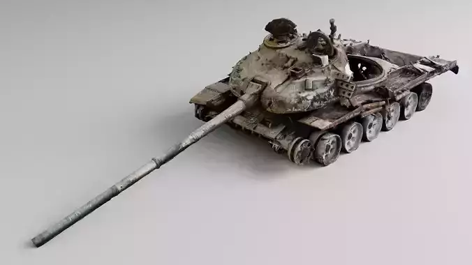 Russian T-72 tank destroyed by Ukrainian army 3D model