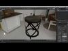 Rustic Industrial Crafted Wood And Metal End Table Low-poly 3D model_1
