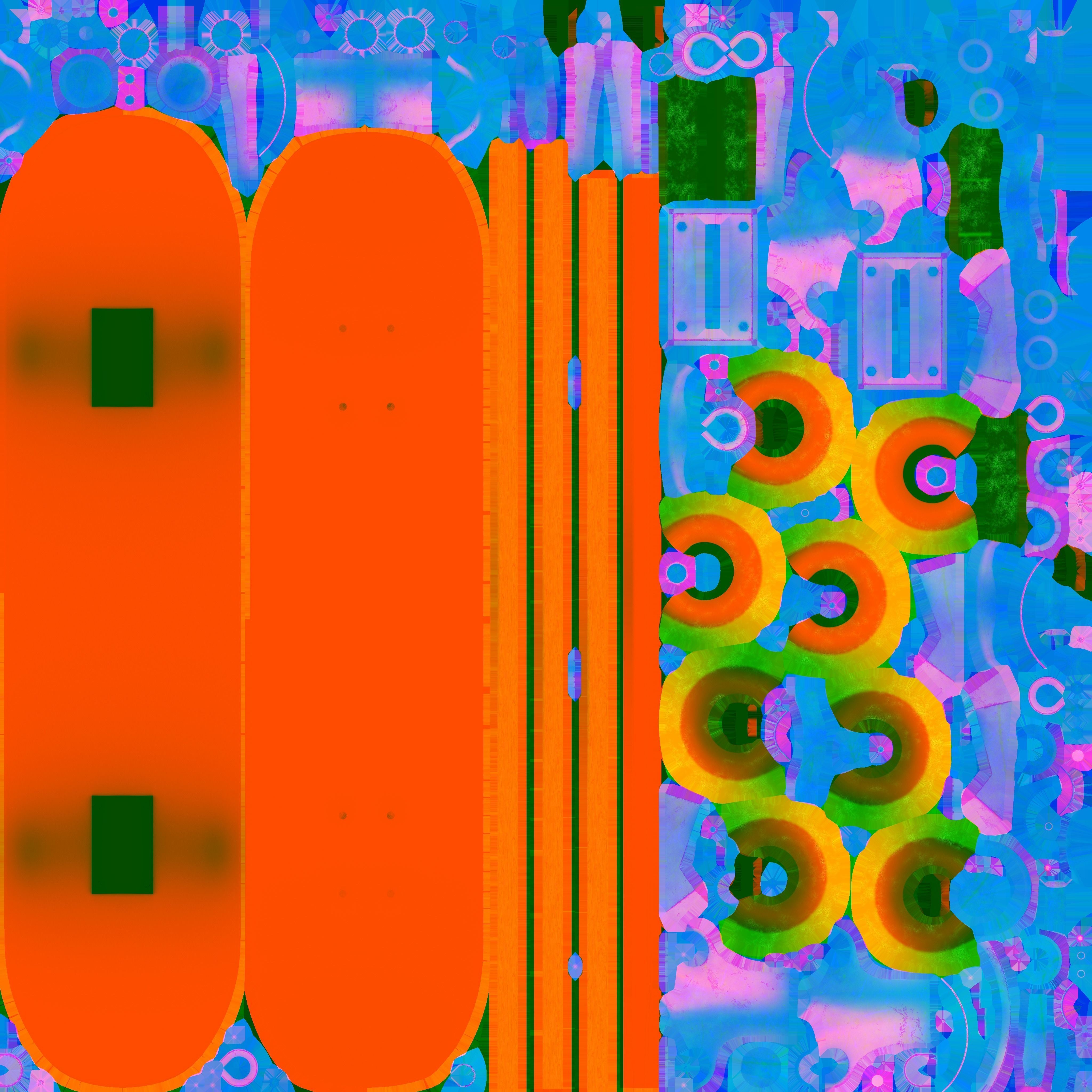 Skateboard Yellow Model 3D model Low-poly 3D model_7