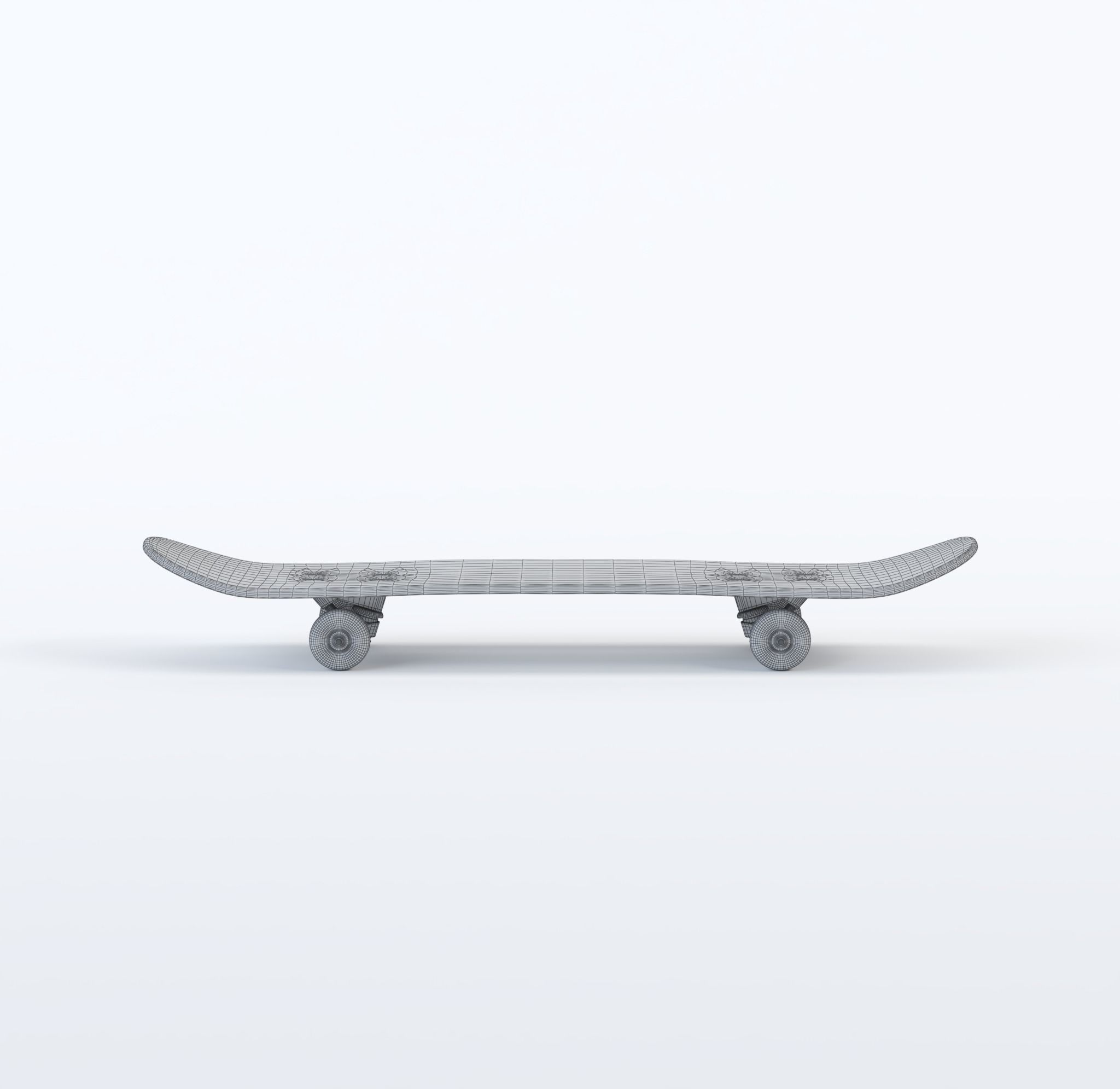 Skateboard Yellow Model 3D model Low-poly 3D model_3