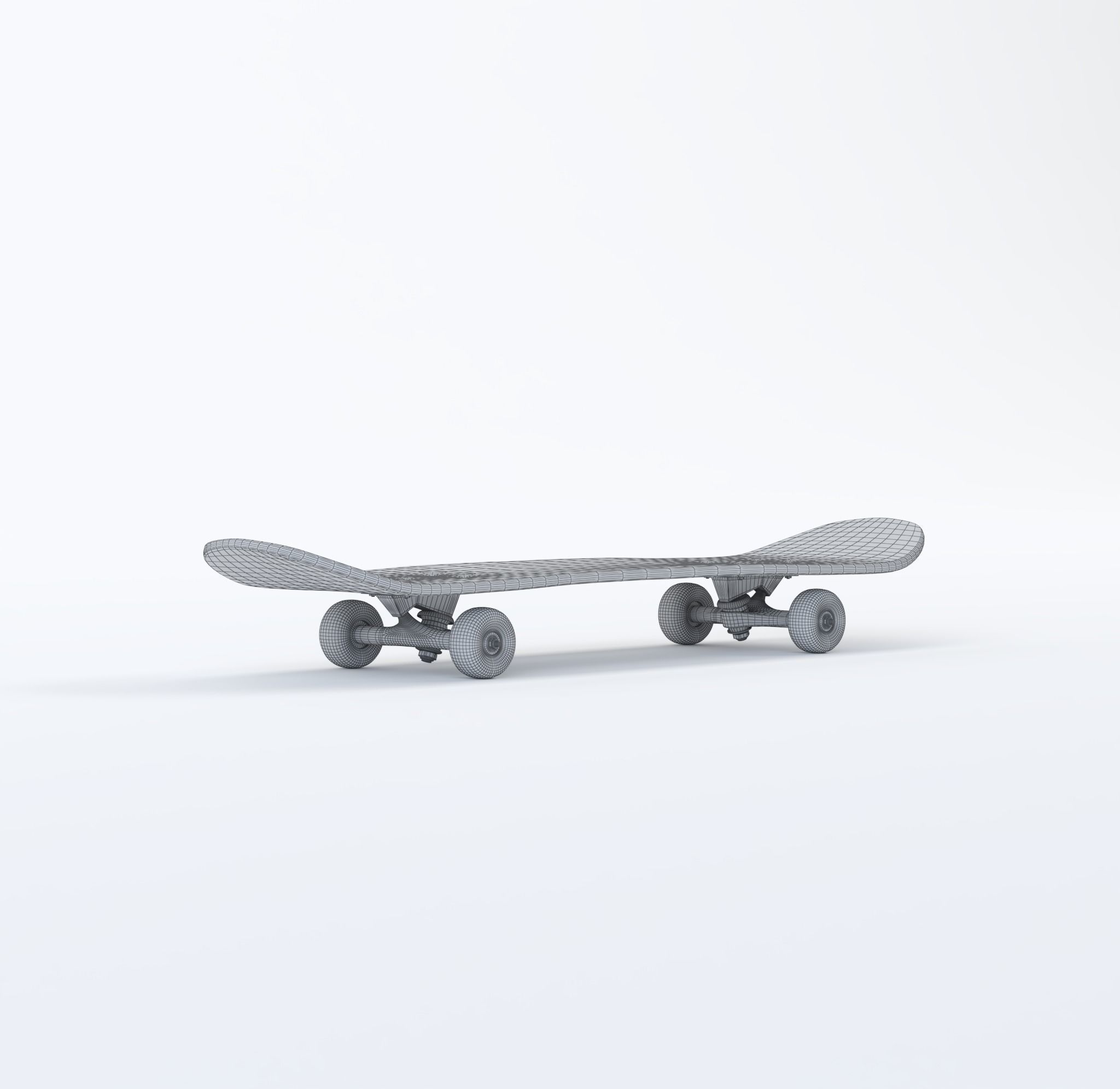 Skateboard Yellow Model 3D model Low-poly 3D model_1