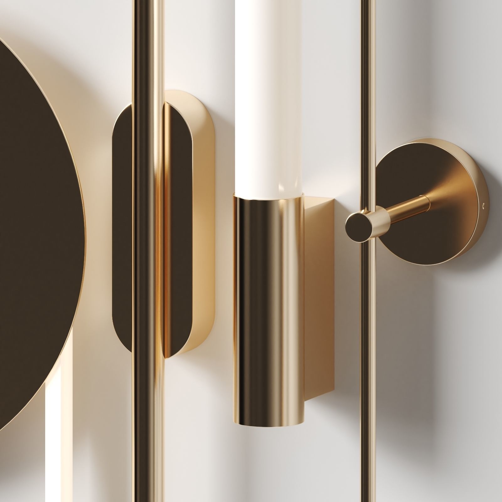 Wall lamps set 6 3D model_2