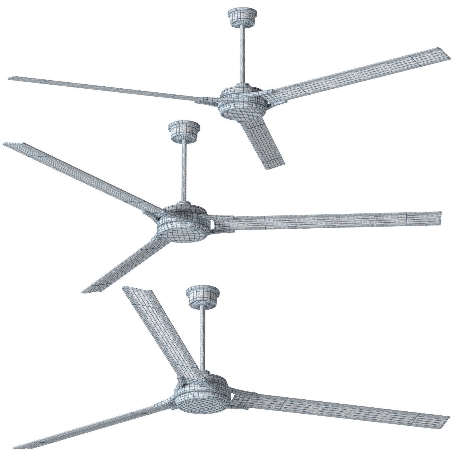 Rejuvenation Condor Modern LED Ceiling Fan Low-poly 3D model_23