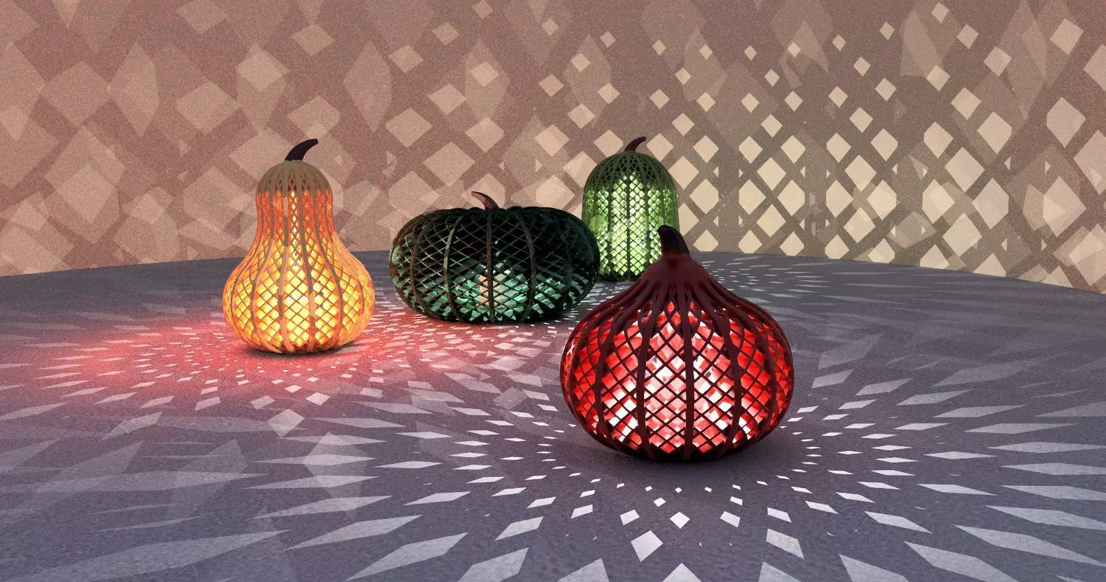 Pumpkin light Harlekin 3D print model_0