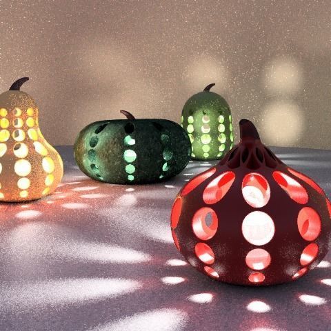 Pumpkin light Swiss Cheese 3D print model_1