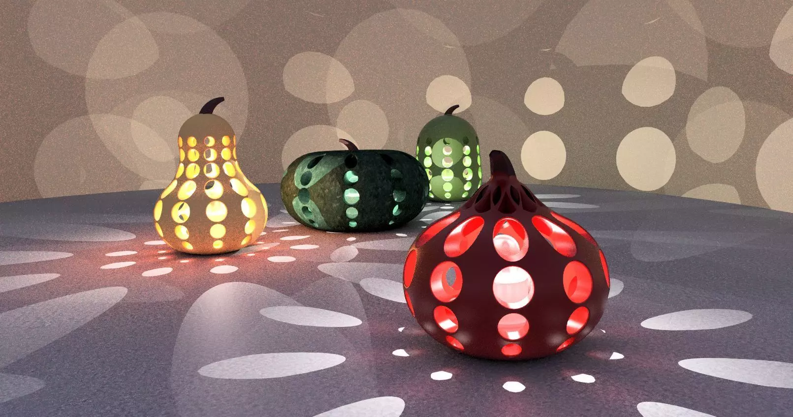 Pumpkin light Swiss Cheese 3D print model_0