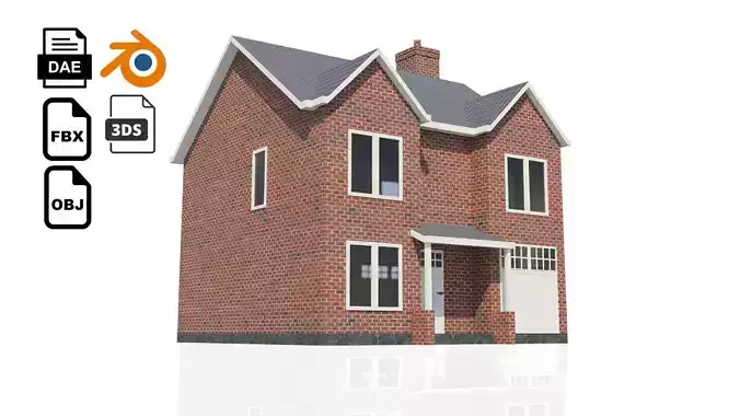 British House Design 007 Low-poly 3D model