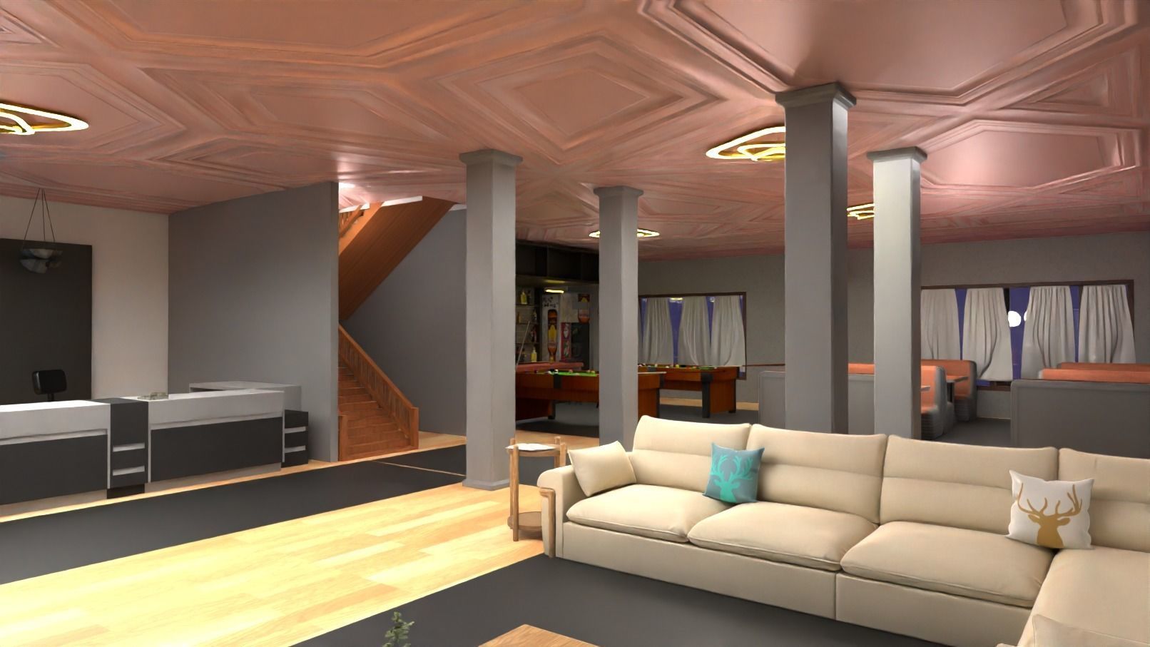 3D Model house or Villa with interior - VR game asset Low-poly 3D model_4