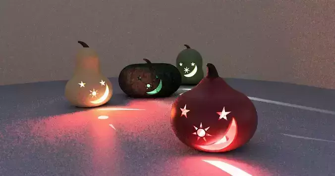 Pumpkin light Sun Moon and Stars