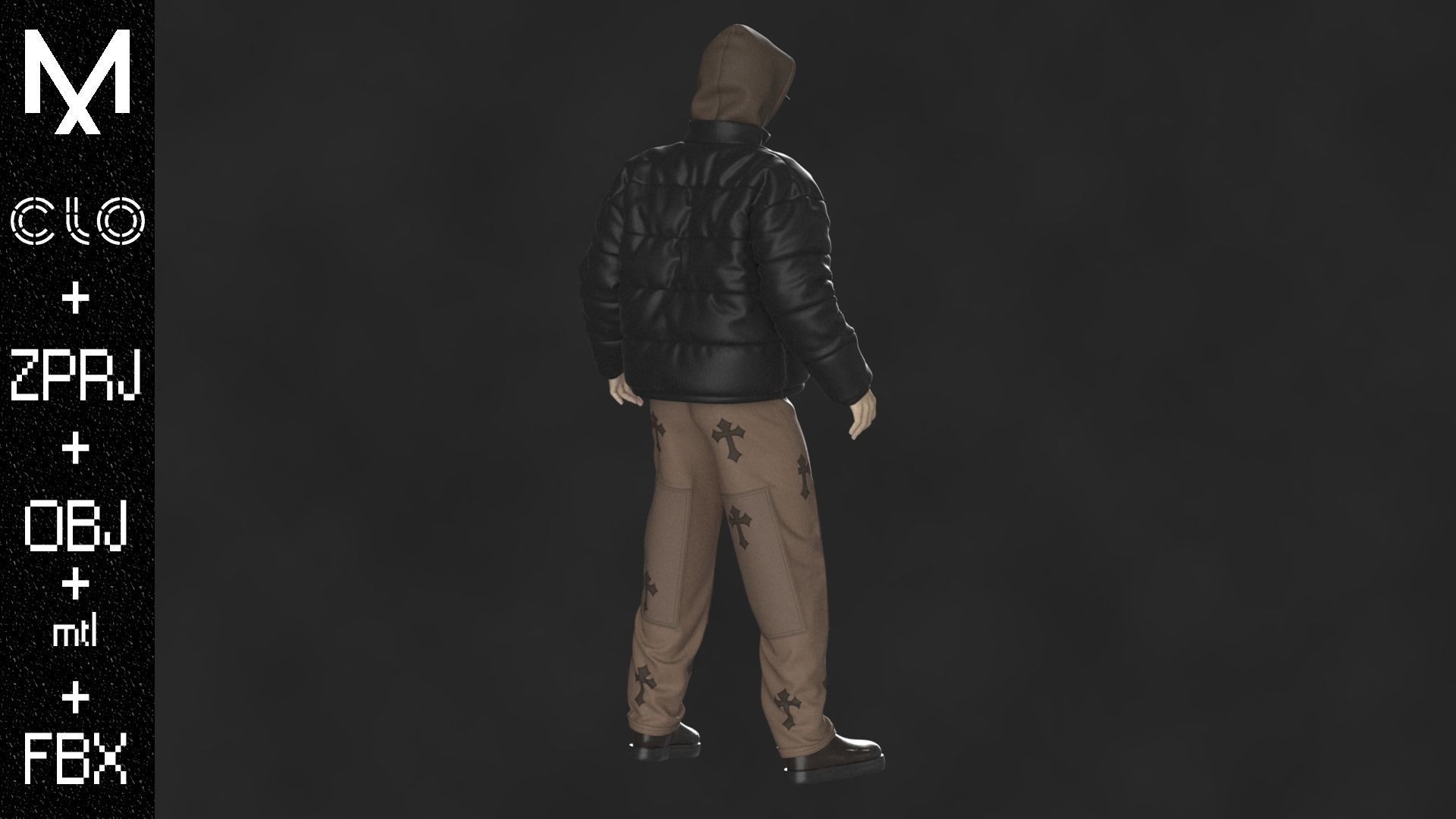 Streetwear Outfit Male OBJ mtl FBX ZPRJ 3D model_9