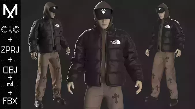Streetwear Outfit Male OBJ mtl FBX ZPRJ