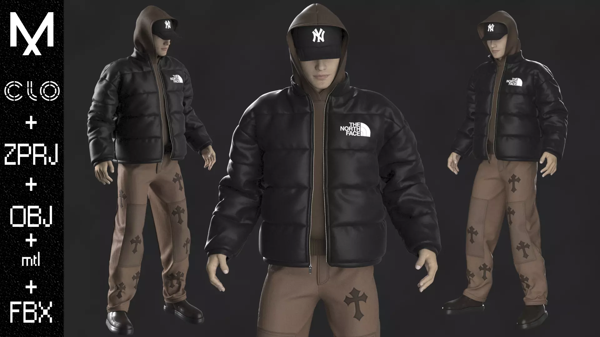 Streetwear Outfit Male OBJ mtl FBX ZPRJ 3D model_0